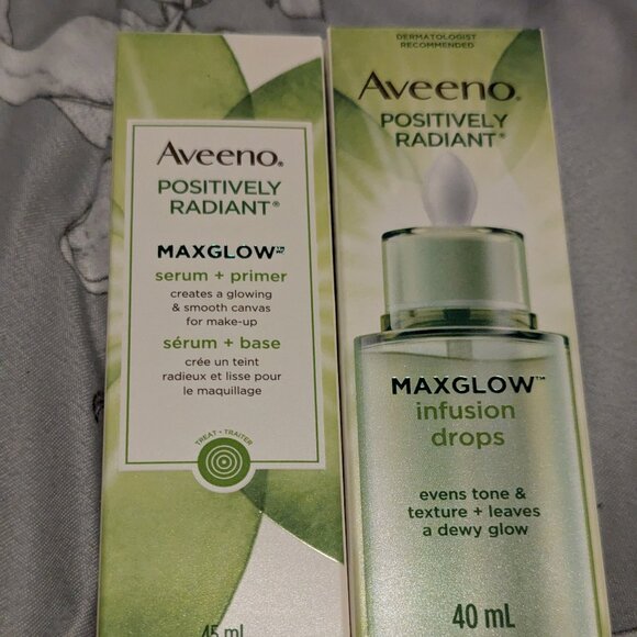 Aveeno Positively Radiant Maxglow Set (Serum + Primer and Infusion Drops) - Picture 1 of 1